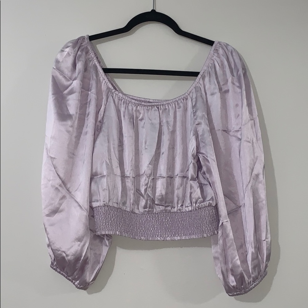 Satin long sleeve top